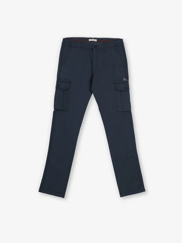 INDIAN TERRAIN solid navy trouser in cotton