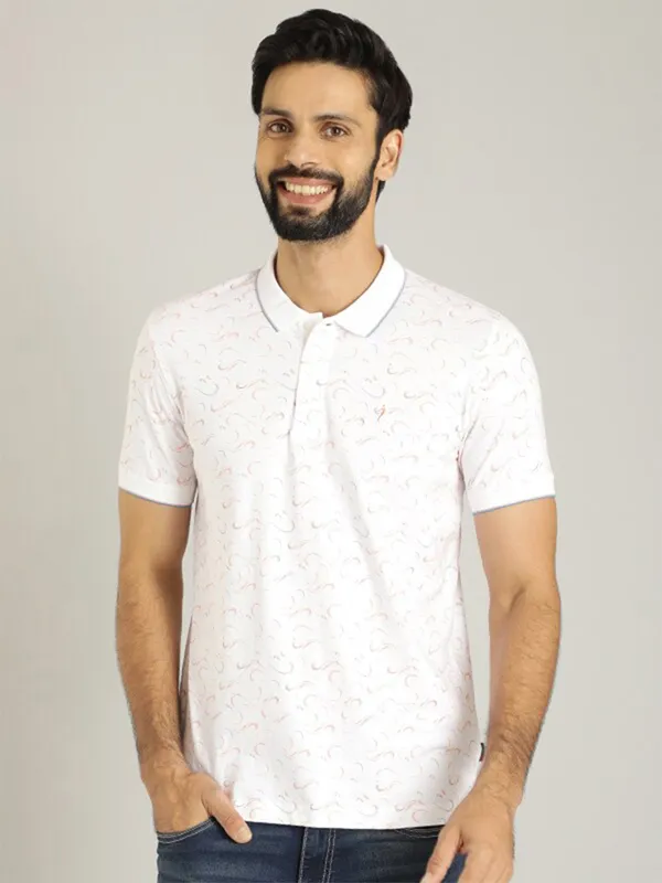 Indian Terrain white printed cotton t shirt