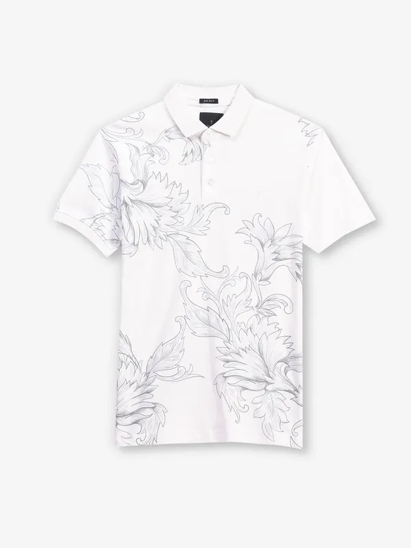 INDIAN TERRAIN white printed polo t-shirt