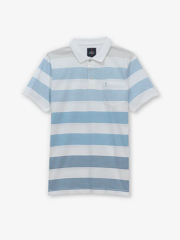 INDIAN TERRAIN white t-shirt with stripe
