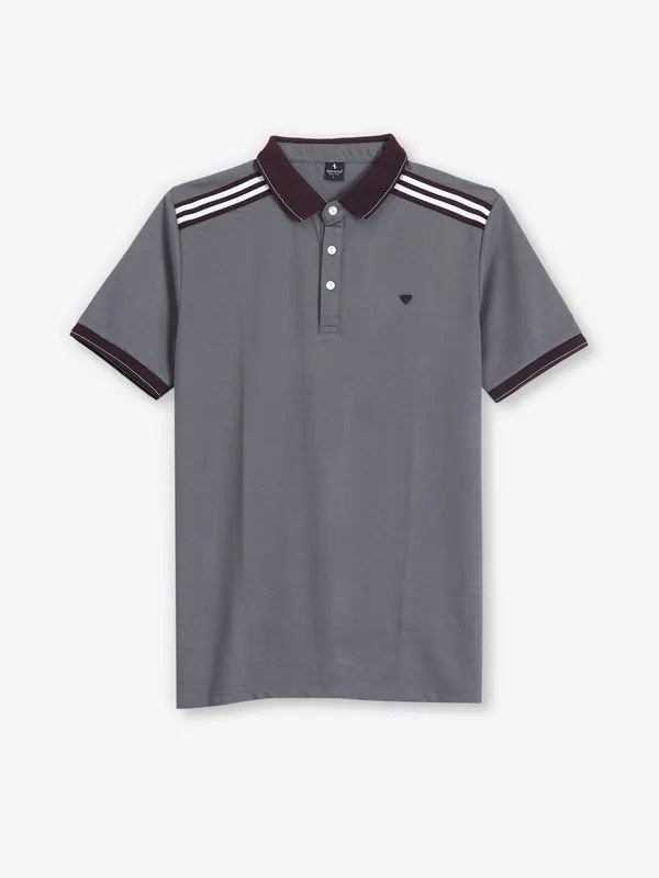 INSTINTO grey cotton polo t-shirt