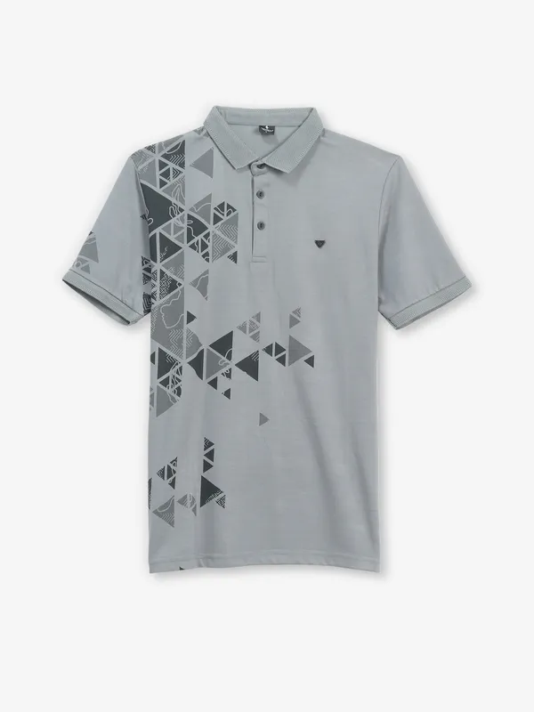 INSTINTO grey cotton printed t-shirt