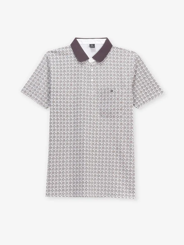 INSTINTO printed brown cotton t-shirt slim fit