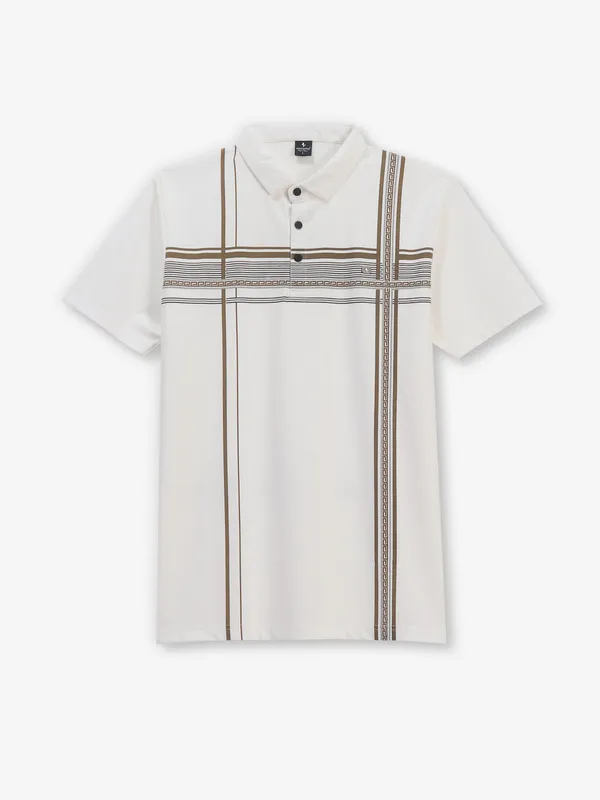 INSTINTO printed off-white cotton t-shirt