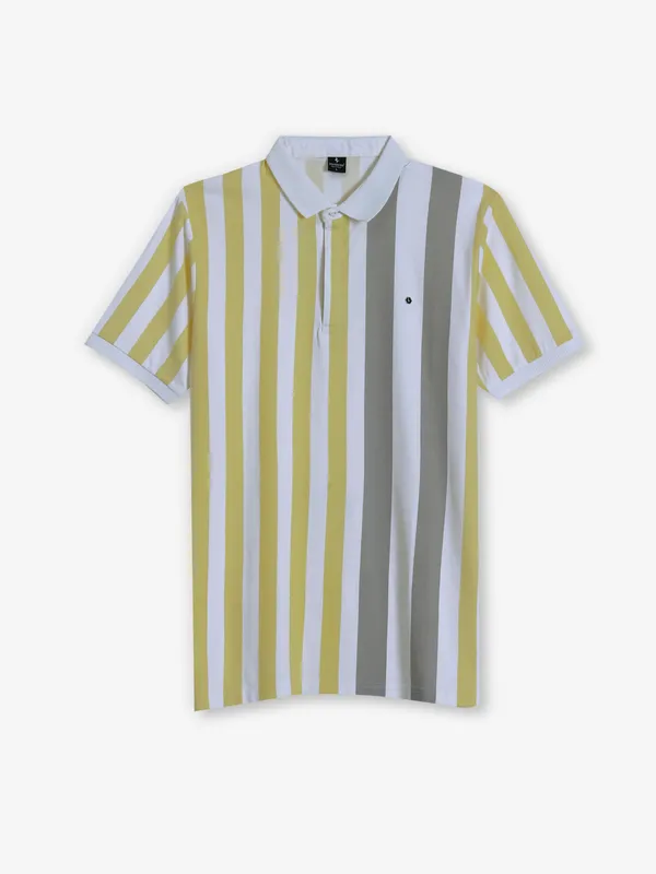 INSTINTO stripe yellow cotton t-shirt