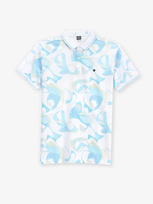 INSTINTO white and blue cotton t-shirt
