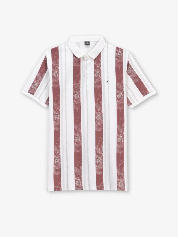 INSTINTO white stripe cotton t-shirt