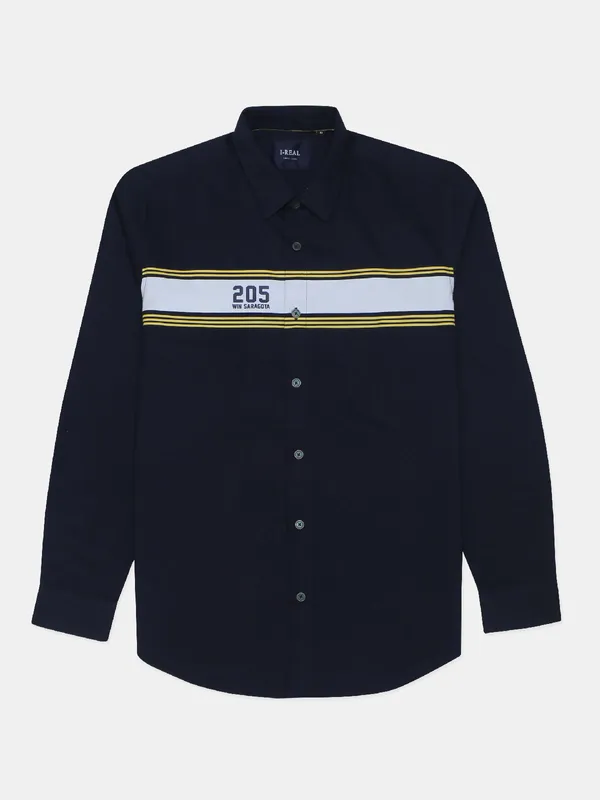 Ireal black casual wear printed shirt for mens