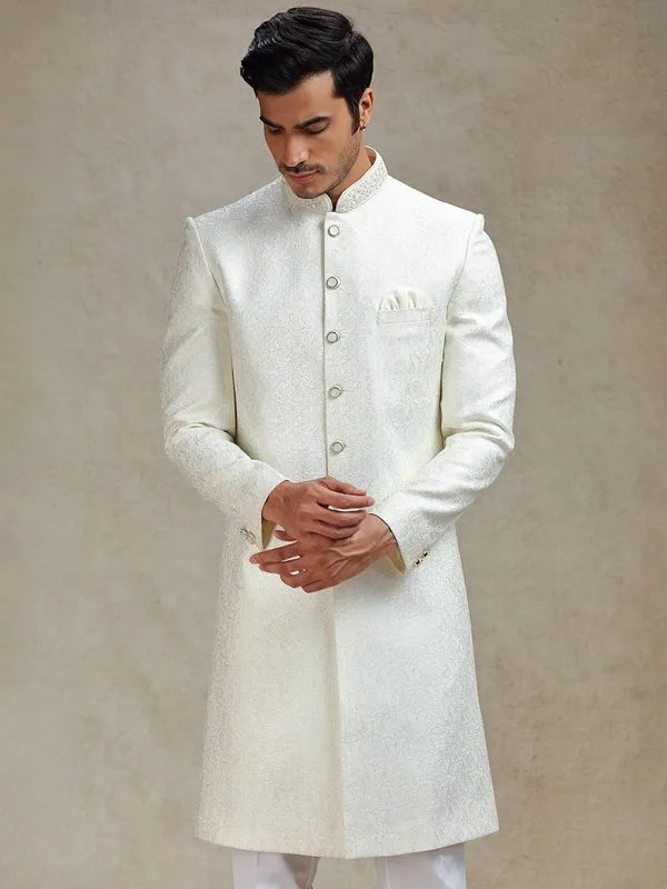 Ivory cream embroideried indo-western set