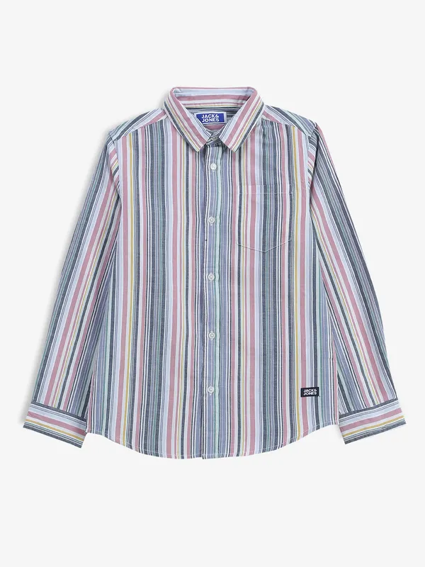 JACK&JONES blue stripe full sleeve shirt