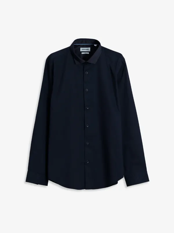 JACK&JONES plain navy full sleeve shirt
