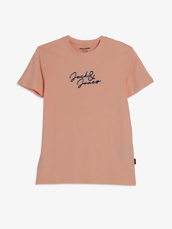 JACK&JONES trendy peach half sleeve t-shirt