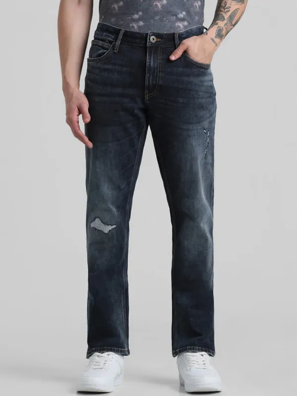 JACK&JONES washed black denim slim fit jeans