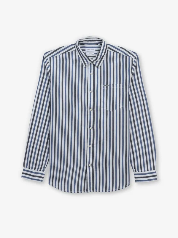JACK&JONES white cotton shirt with stripe