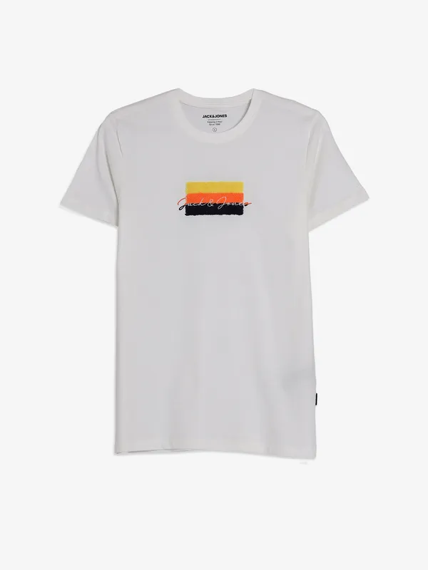 JACK&JONES white half sleeve t-shirt