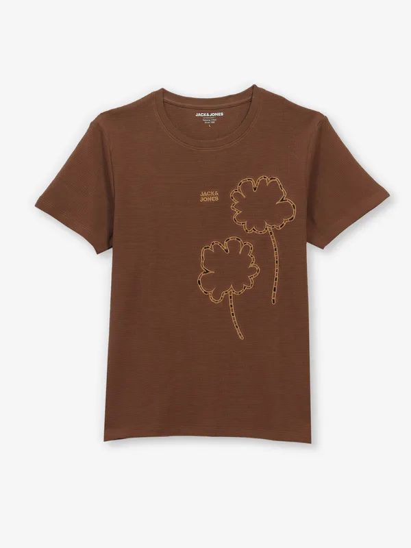JACK & JONES brown knitted t-shirt