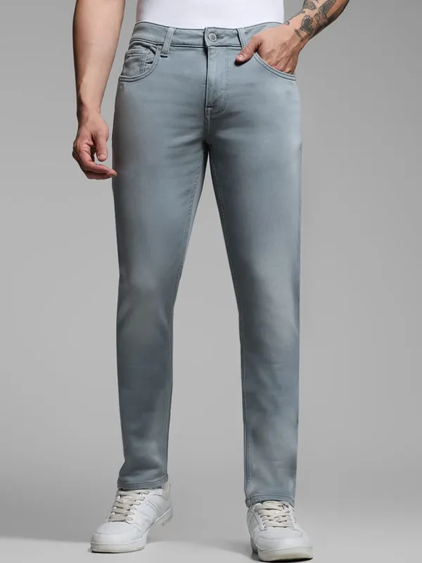JACK & JONES grey washed denim jeans