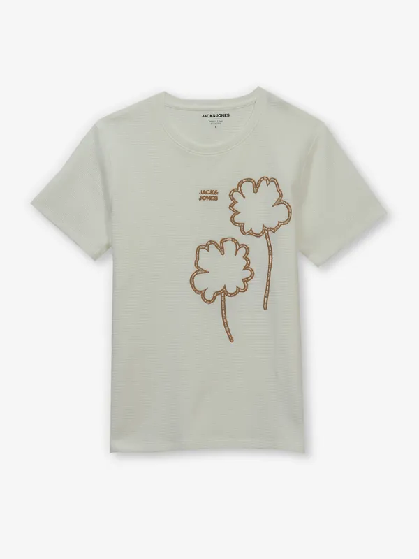 JACK & JONES knitted cream t-shirt