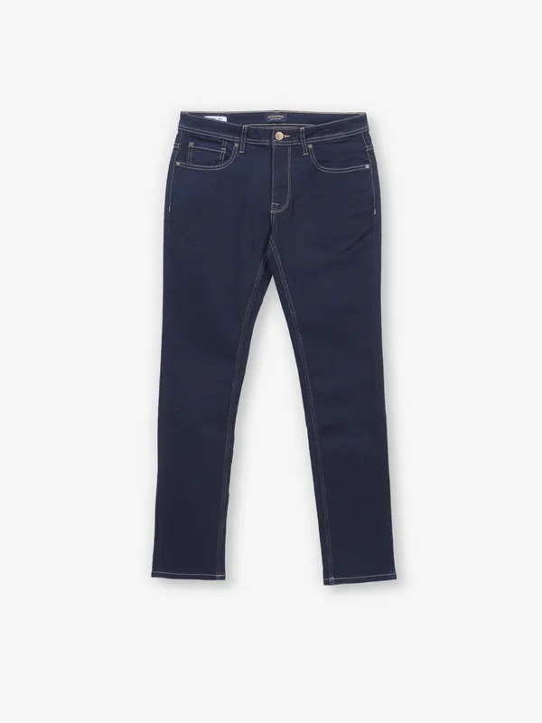 JACK & JONES navy solid denim jeans