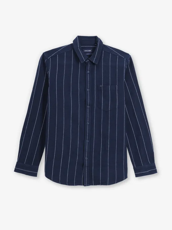 JACK & JONES navy stripe cotton shirt