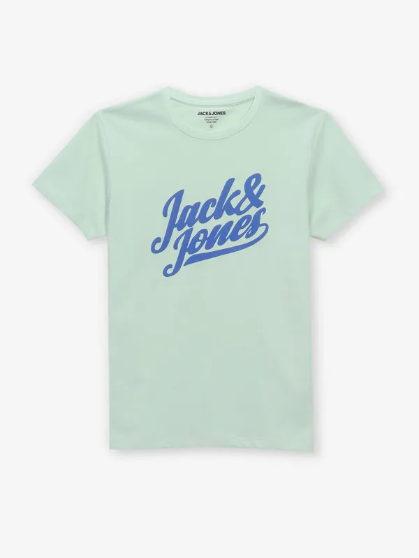 JACK & JONES pastel green cotton t-shirt