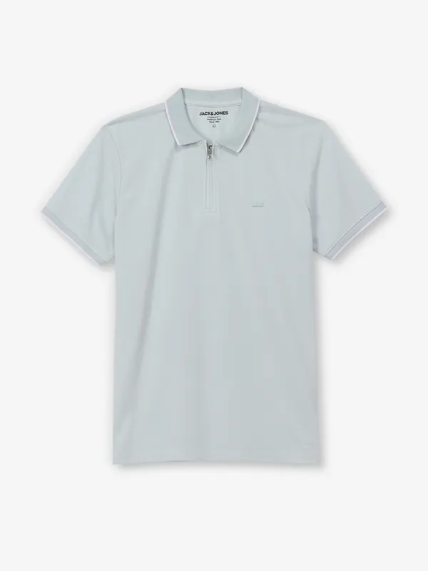 JACK & JONES plain mint blue cotton t-shirt