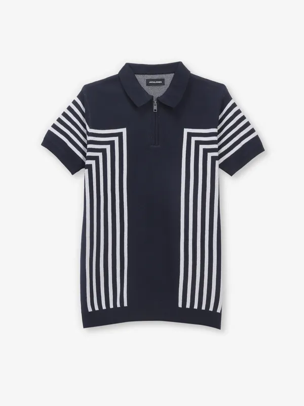 JACK & JONES printed navy cotton t-shirt