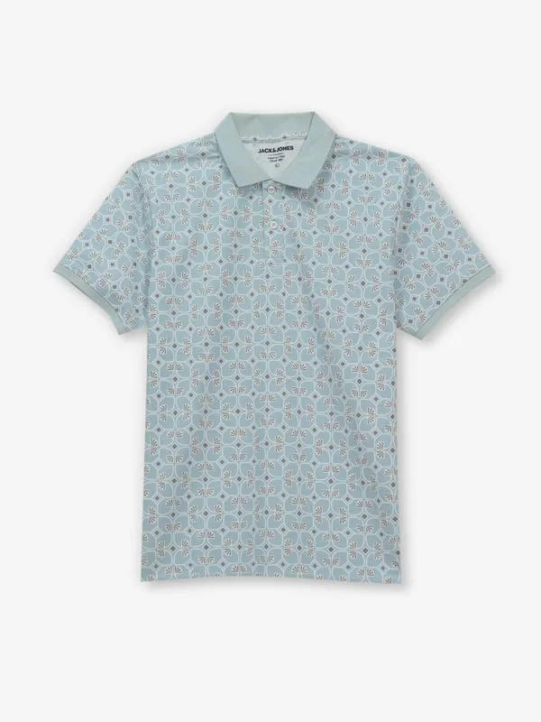 JACK & JONES printed sky blue t-shirt