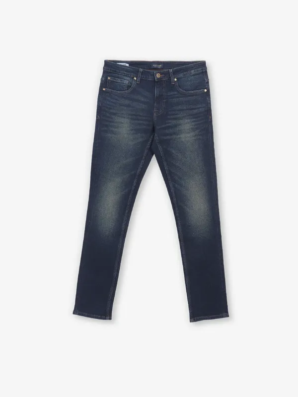 JACK & JONES washed dark blue jeans