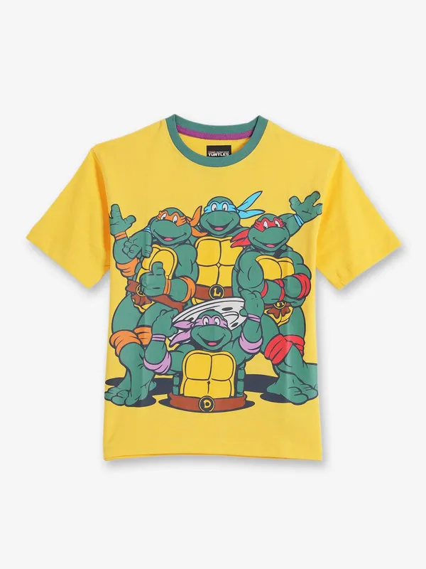 JACK & JONES yellow cotton t-shirt