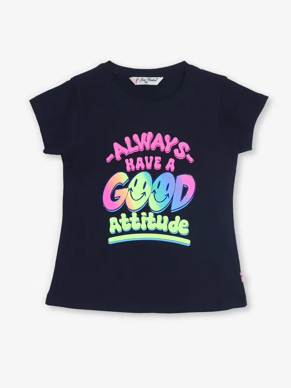 JUST CLOTHES black cotton printed top