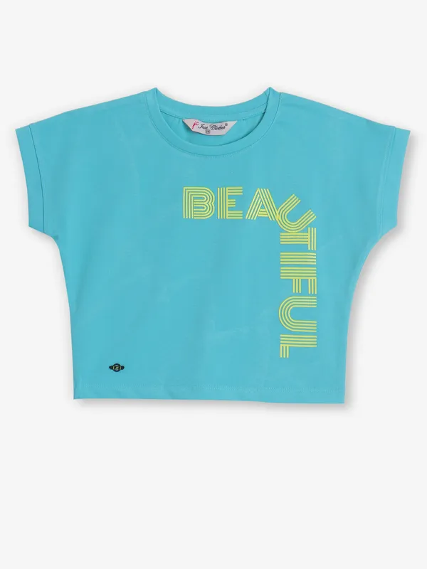 JUST CLOTHES blue cotton printed top