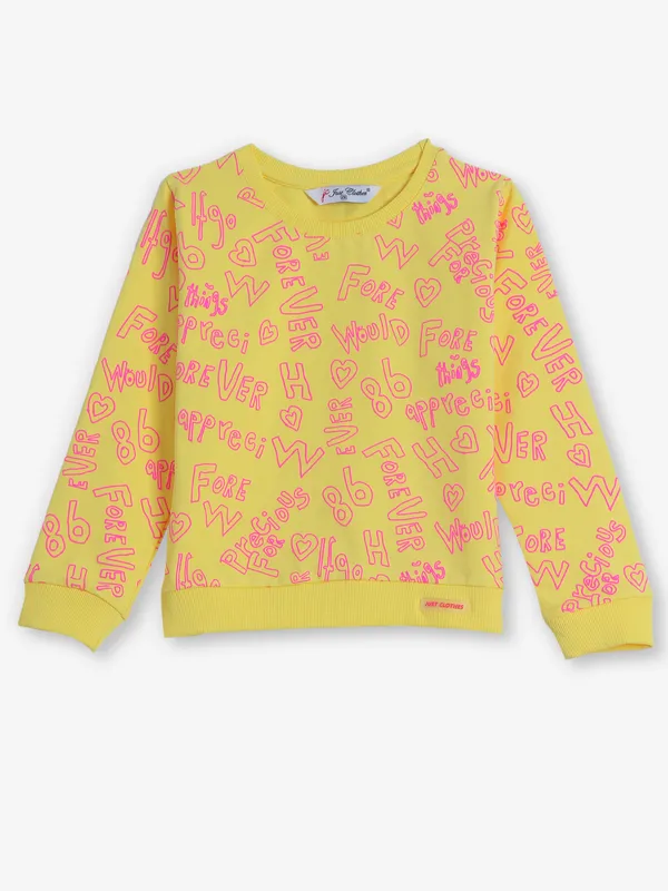 JUST CLOTHES cotton yellow printed top