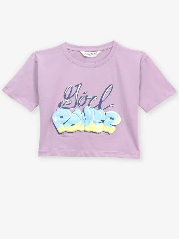 JUST CLOTHES lilac purple cotton crop top