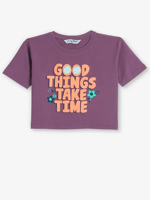 JUST CLOTHES mauve purple cotton t-shirt
