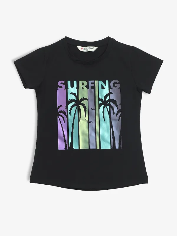 JUST CLOTHES printed black t-shirt
