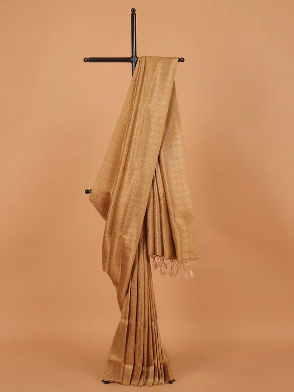 Khaki kanjivaram silk saree for women