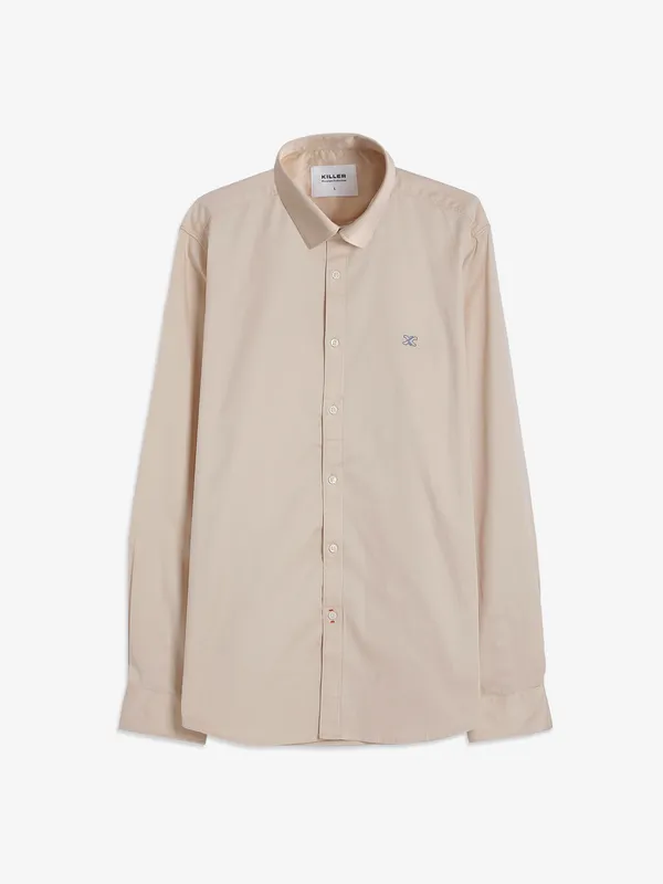 Killer beige plain full sleeve shirt