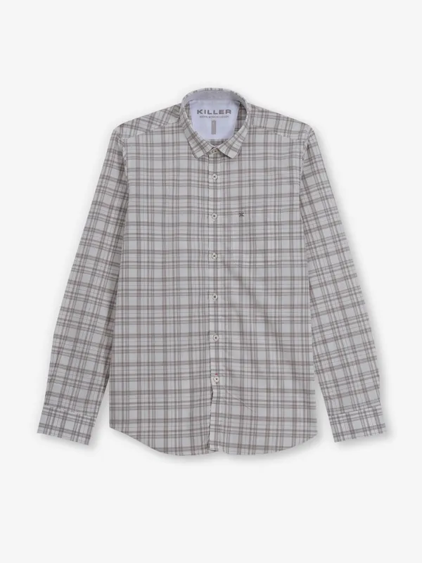 KILLER brown checks cotton shirt