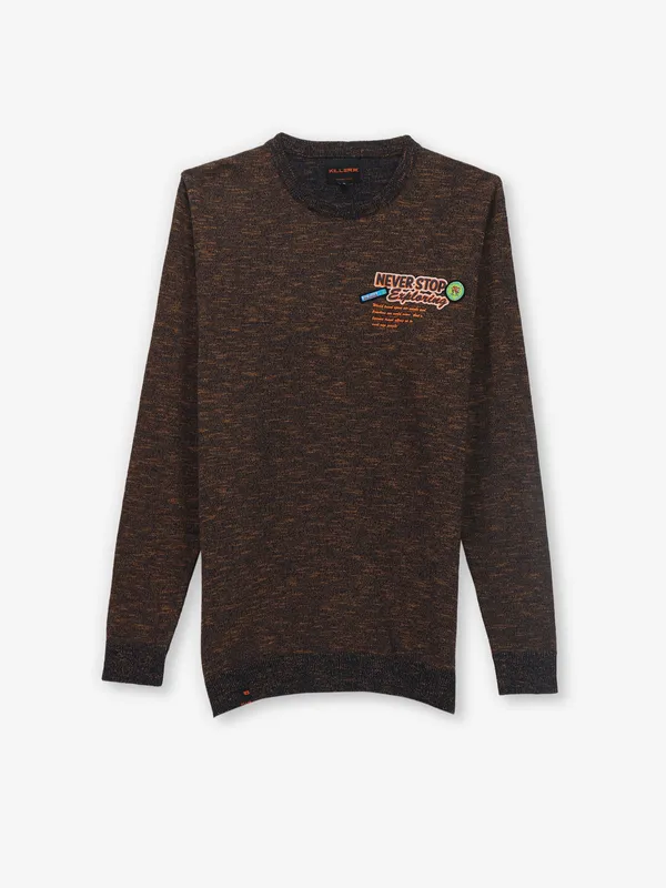 KILLER brown printed cotton t-shirt