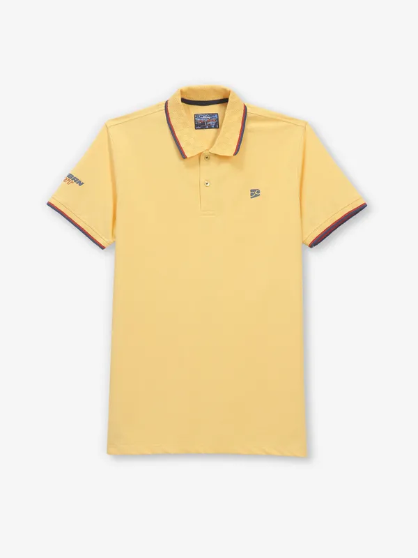 KILLER cotton yellow casual slim fit t-shirt