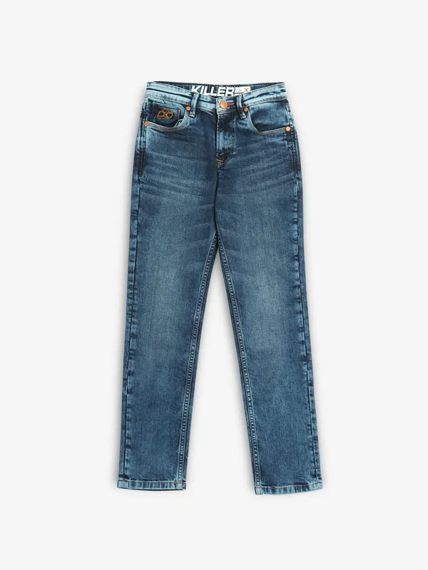 KILLER dark blue slim fit washed jeans