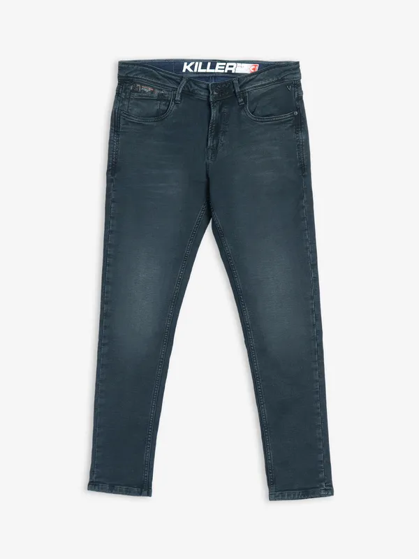 Killer dark grey washed ankle fit jeans
