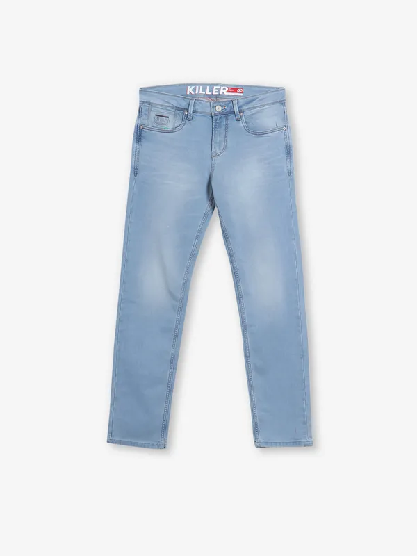KILLER light blue washed denim slim fit jeans
