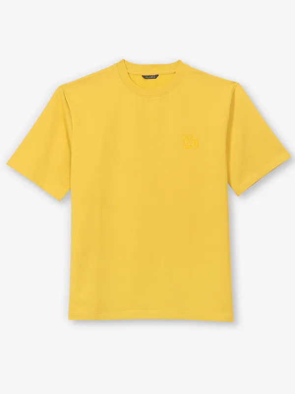 KILLER mustard yellow plain cotton t-shirt