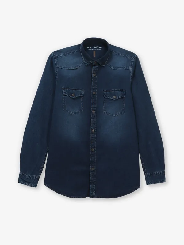 KILLER navy indigo denim shirt