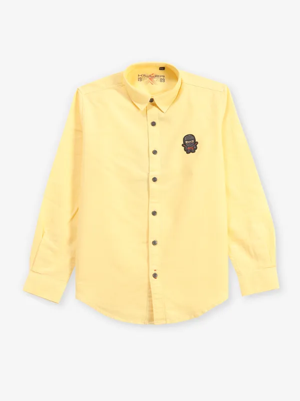 KILLER plain yellow cotton shirt