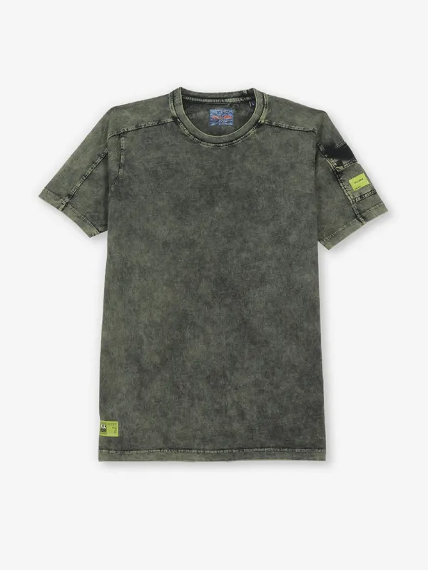 KILLER printed olive denim t-shirt