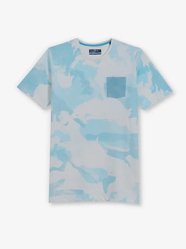 KILLER printed sky blue cotton t-shirt for men