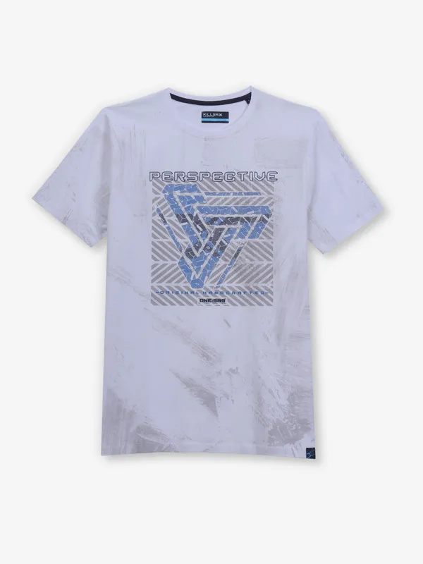 KILLER printed white cotton t-shirt for men